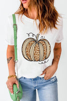 Pumpkin Round Neck Short Sleeve T-Shirt - 6i6