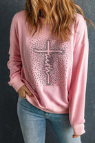 Graphic Round Neck Long Sleeve Sweatshirt - 6i6