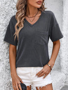 V-Neck Dropped Shoulder T-Shirt - 6i6