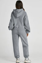 Dropped Shoulder Hooded Top and Pants Active Set - 6i6