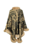 Printed Open Front Poncho - 6i6