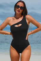 Cutout One Shoulder Sleeveless One-Piece Swimwear - 6i6