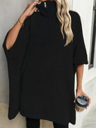 Slit Quarter Zip Half Sleeve Sweater - 6i6