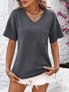 V-Neck Dropped Shoulder T-Shirt - 6i6