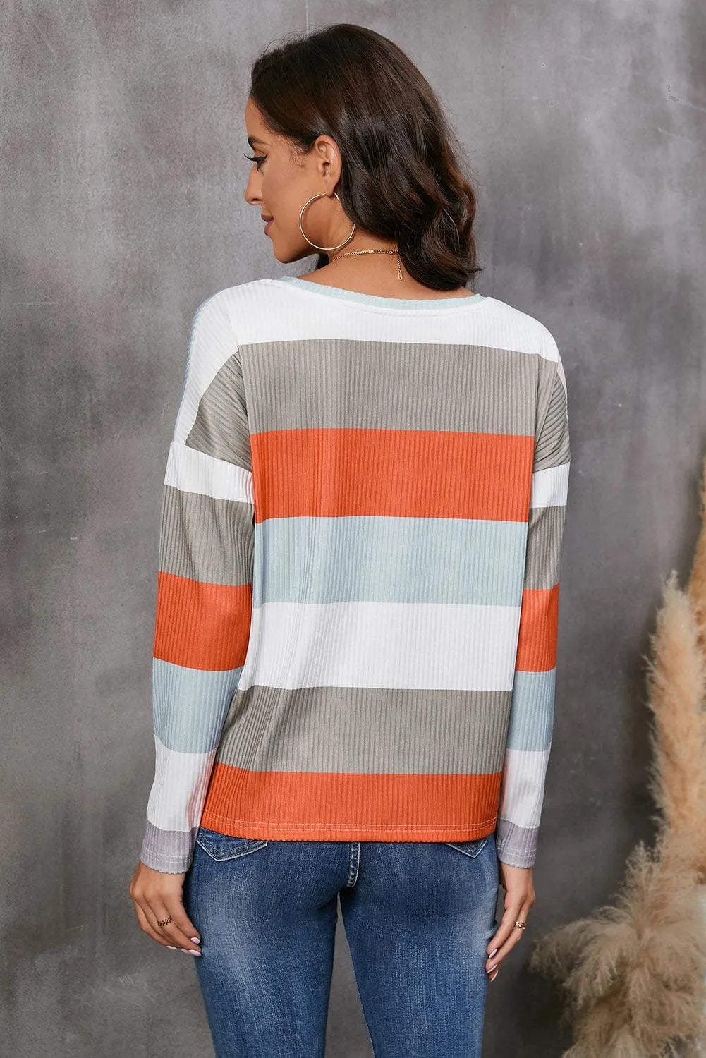 Wide Stripe Top with Pocket - 6i6