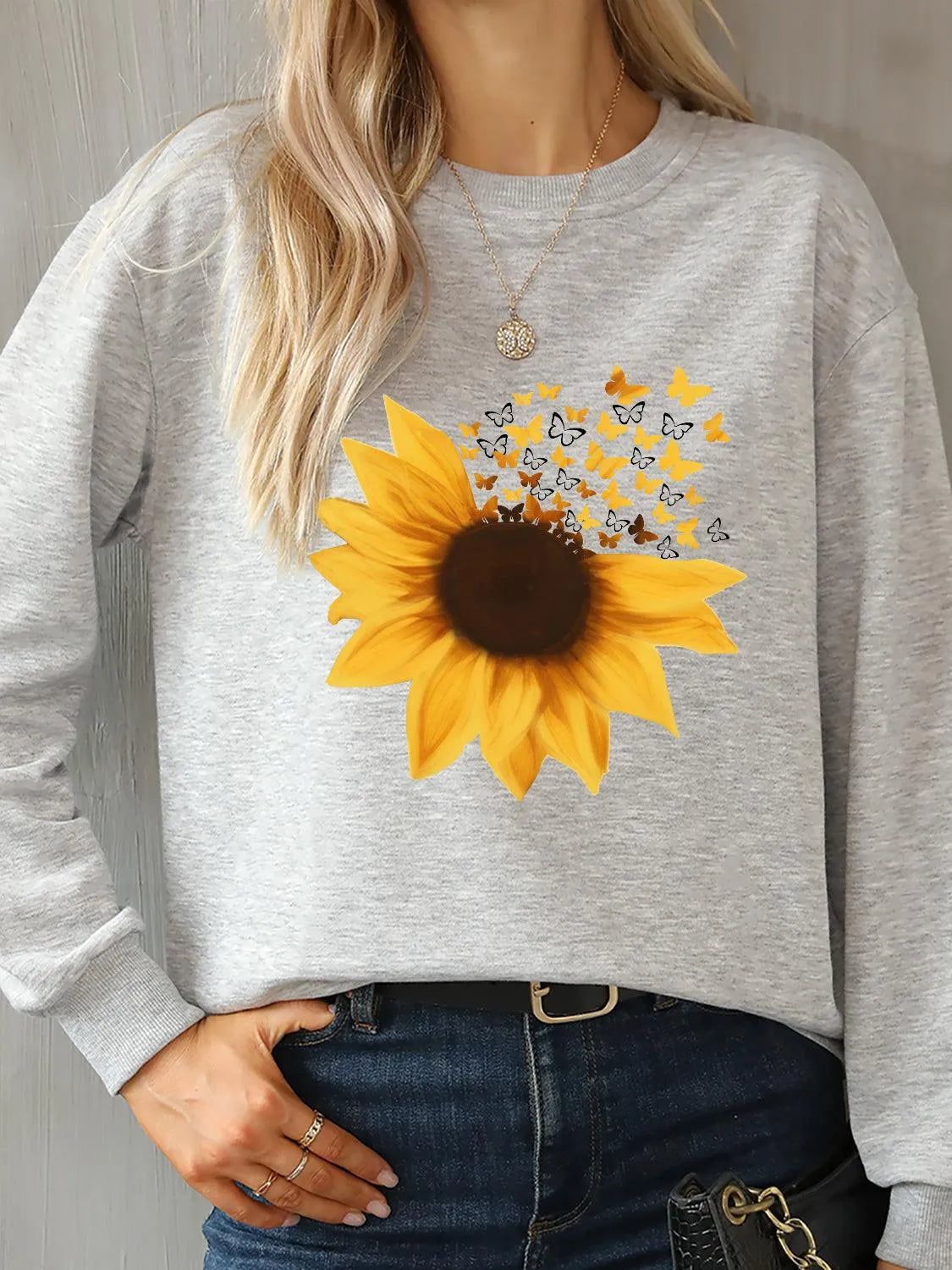 Sunflower Round Neck Dropped Shoulder Sweatshirt - 6i6