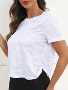 Ice Silk Mesh Round Neck Short Sleeve T-Shirt - 6i6