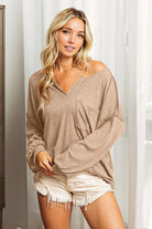 BiBi Exposed Seam Long Sleeve Top - 6i6