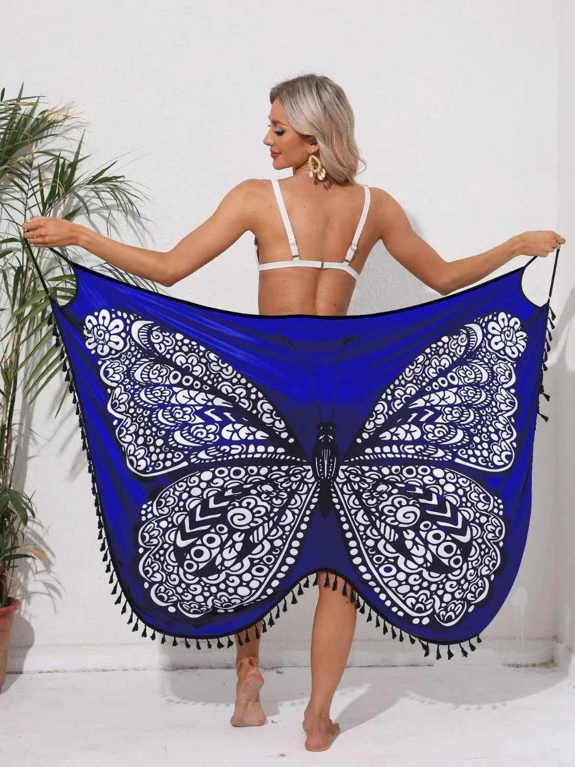 Tassel Butterfly Spaghetti Strap Cover Up - 6i6