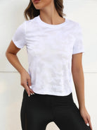 Ice Silk Mesh Round Neck Short Sleeve T-Shirt - 6i6