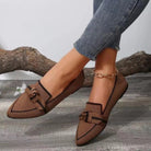 Bow Contrast Trim Point Toe Loafers - 6i6