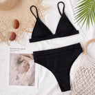 Spaghetti Strap Ribbed Bikini Set - 6i6