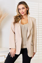 Shawl Collar Long Sleeve Blazer - 6i6