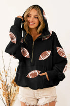 BiBi Sequin Football Half Zip Hoodie - 6i6