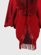 Open Front Fringe Hem Poncho - 6i6