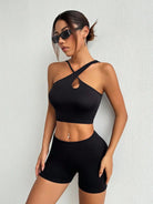 Crisscross Cutout Crop Active Tank - 6i6