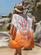 Printed Open Front Long Sleeve Cover-Up - 6i6