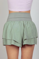 VERY J V-Shaped High Waist Layered Active Shorts - 6i6