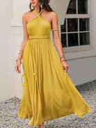 Swiss Dot Backless Sleeveless Maxi Dress - 6i6