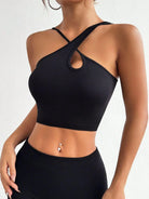 Crisscross Cutout Crop Active Tank - 6i6