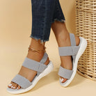 Rubber Open Toe Low Heel Sandals - 6i6