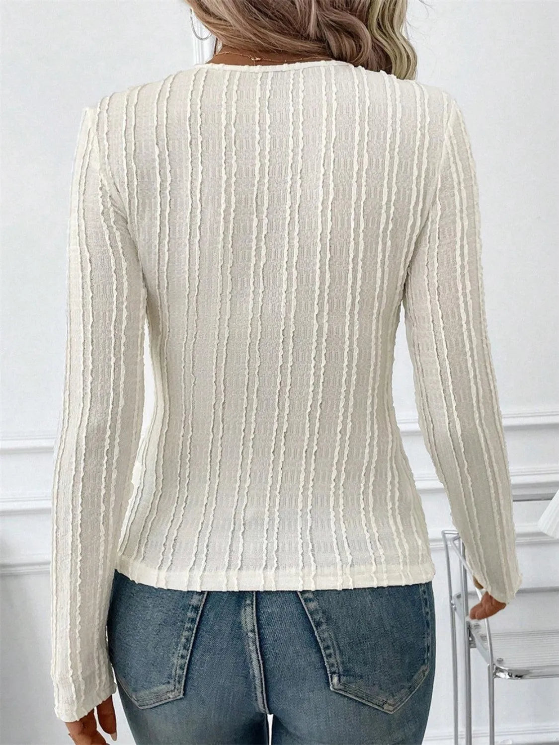 Round Neck Long Sleeve Top - 6i6