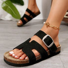 Open Toe Hollow Buckle Sandals - 6i6