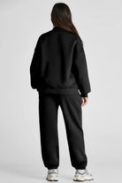 Quarter Zip Long Sleeve Top and Pants Set - 6i6