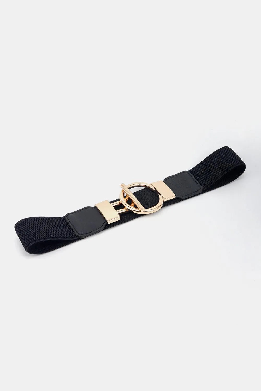 Circle Shape Buckle Zinc Alloy Buckle PU Leather Belt - 6i6