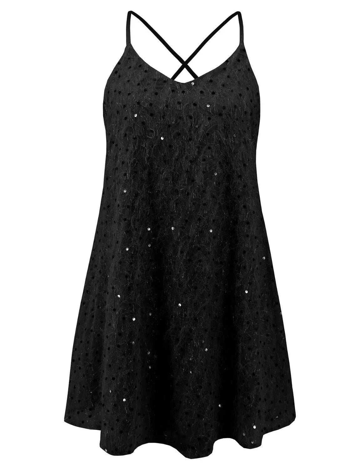 Sequin V-Neck Mini Cami Dress - 6i6