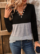 Notched Long Sleeve T-Shirt - 6i6