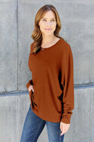 Double Take Full Size Round Neck Long Sleeve T-Shirt - 6i6