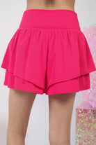 VERY J V-Shaped High Waist Layered Active Shorts - 6i6