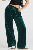 Drawstring Wide Leg Active Pants - 6i6