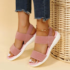 Rubber Open Toe Low Heel Sandals - 6i6