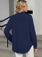 Collared Neck Long Sleeve Shirt - 6i6