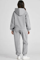 Dropped Shoulder Long Sleeve Hoodie and Pants Active Set - 6i6