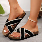 Contrast Open Toe Platform Sandals - 6i6