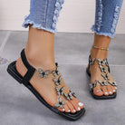 Rhinestone Butterfly Flat Sandals - 6i6