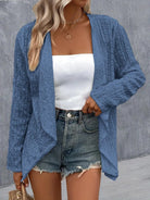 Eyelet Roll-Tab Sleeve Cardigan - 6i6