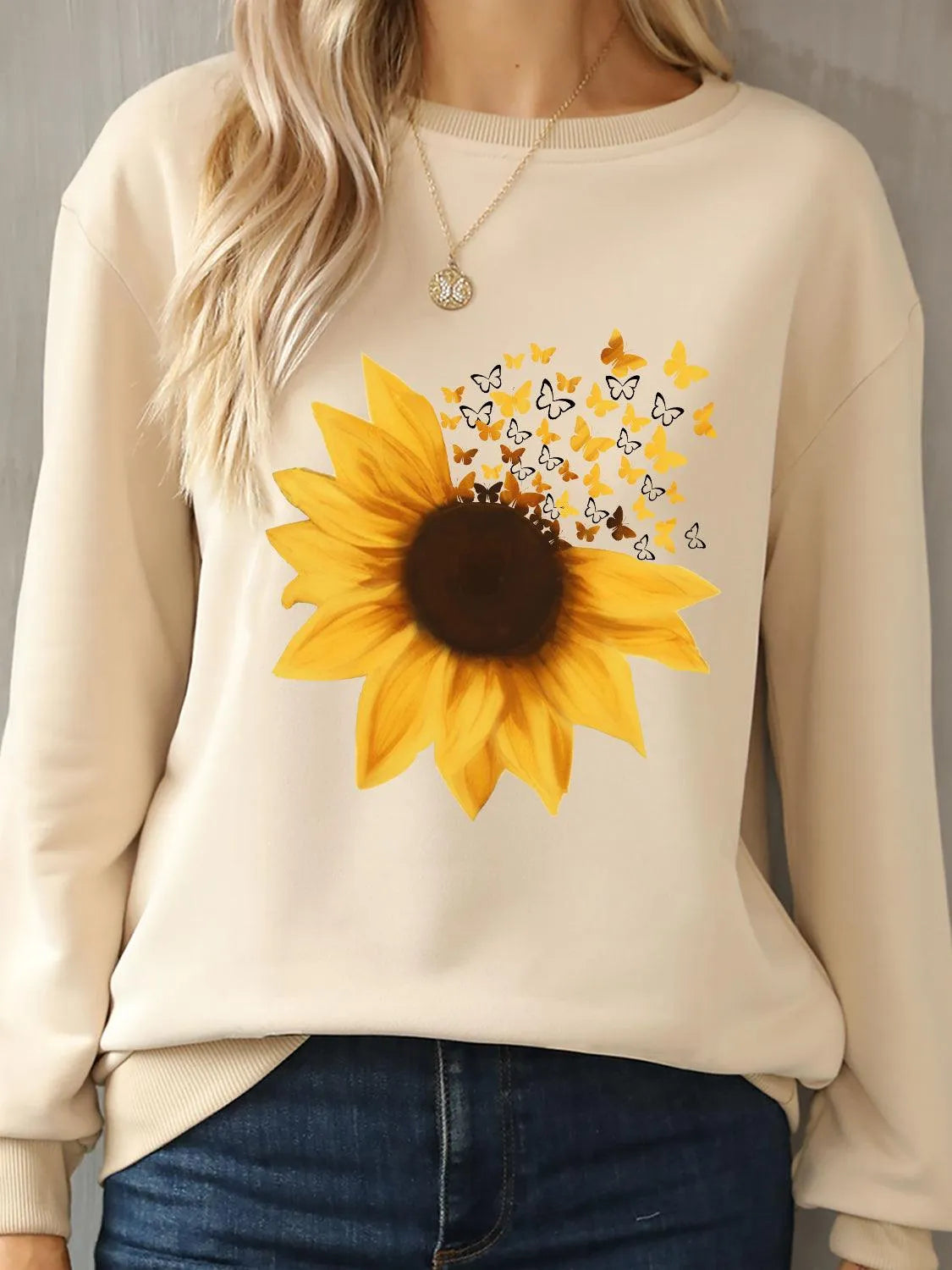 Sunflower Round Neck Dropped Shoulder Sweatshirt - 6i6