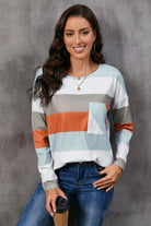 Wide Stripe Top with Pocket - 6i6