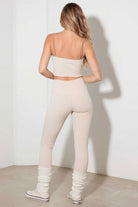 Le Lis Ribbed Crop Cami and High Waist Brushed Leggings Set - 6i6