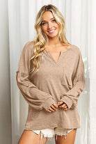 BiBi Exposed Seam Long Sleeve Top - 6i6