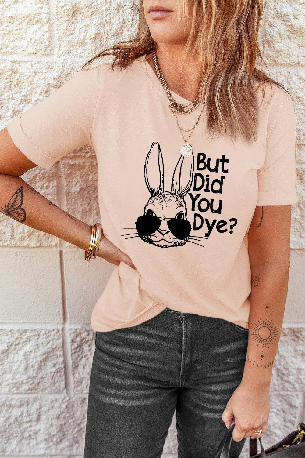 Rabbit Graphic Round Neck T-Shirt - 6i6