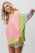 BiBi Washed Color Block Sweatshirt - 6i6