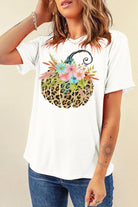 Pumpkin Graphic Round Neck Short Sleeve T-Shirt - 6i6