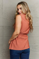 Ninexis Follow The Light Sleeveless Collared Button Down Top - 6i6