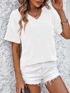 V-Neck Dropped Shoulder T-Shirt - 6i6