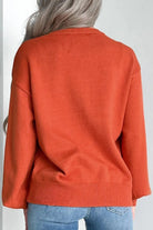 Pumpkin Pattern Round Neck Sweater - 6i6